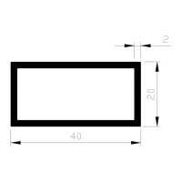 ALUMINIUM BLANK BUIS RECHTHOEK 40X20X2