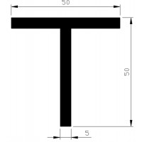 ALUMINIUM BLANK T PROFIEL 50X50X5