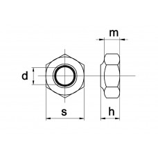 BORGMOER DIN 985-6 ELEKTROLYTISCH VERZINKT M16