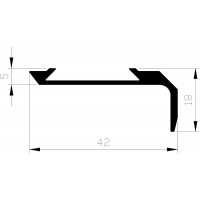 ALUMINIUM BLANK TRAPKANT MET NEUS EXCLUSIEF RUBBER 42X5MM