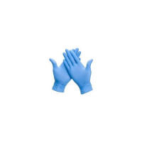 HANDSCHOEN BLAUWE LATEX MET VLOKVOERING MT 10