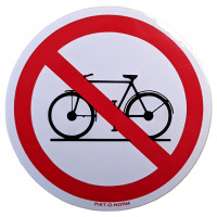 STICKER VERBODEN TE FIETSEN Ø 90MM