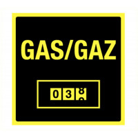 STICKER VINYL 150MM VIERKANT "GASMETER"