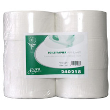 TOILETPAPIER EURO MINI JUMBO RECYCLED WIT 2-LAAGS 180 MTR - 12 ROL P/P