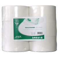 TOILETPAPIER EURO MINI JUMBO RECYCLED WIT 2-LAAGS 180 MTR - 12 ROL P/P