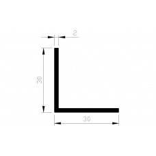 ALUMINIUM BLANK PROFIEL HOEK 30X30X2