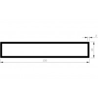 ALUMINIUM BLANK BUIS RECHTHOEK AFGERONDE HOEKEN 100X18X2