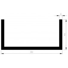 ALUMINIUM BLANK U-PROFIEL 40X80X40X4