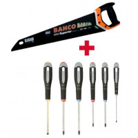 BAHCO SUPERIOR HANDZAAG + SCHROEVENDRAAIERSET ERGO 6-DELIG