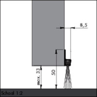 TOCHTPROFIEL / BORSTELPROFIEL ALUMINIUM MET HAAR 29MM IBS-50 ELLEN