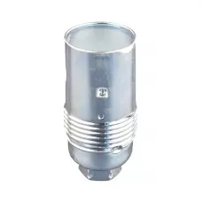 LAMPHOUDER FITTING E14 GLAD METAAL CHROOM-ZILVER