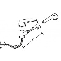 KEUKENSLANG FLEXIBEL 1/2" X 3/8" X1250MM