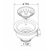 AFVOERPLUG MET AANSLUITING OVERLOOP 1 1/2" RVS/KUNSTSTOF GRIJS