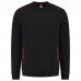 SWEATER ACCENT ZWART/ROOD