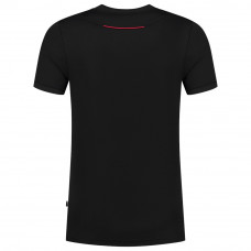 T-SHIRT ACCENT ZWART/ROOD