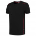 T-SHIRT ACCENT ZWART/ROOD